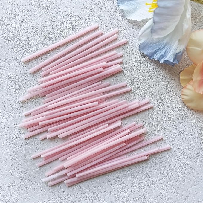 Pearled Candle Wick 2.2 Inch Pink Cotton Wicks 50-Pack - Premium Metal-Free & Lead-Free Candle Wicks for Candle Making