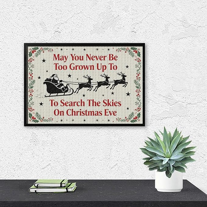AIVKIEJK Diamond Painting Kits for Adults - Christmas May You Never Grow Too Big Painting DIY 5D Full Drill Diamond Dots Paintings with Diamonds Gem Art and Crafts Home Decor 8"x12"