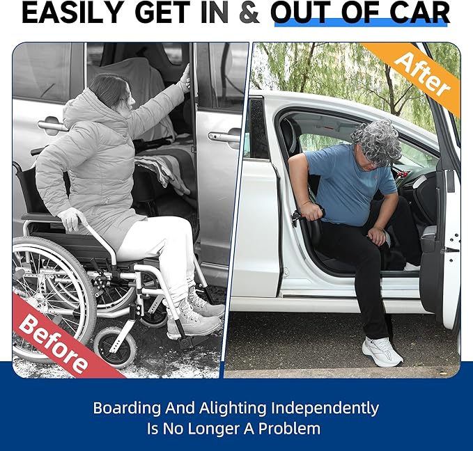 4 in 1 Car Door Handle Assist for Elderly 2PCS - Multifunction Car Transfer Aid - Help Elderly Get Out of Car, Auto Cane Portable Vehicle Support Handle for Seniors, Handicapped, Max 450 Pounds
