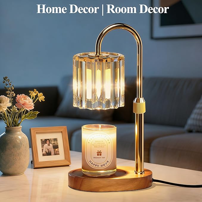 Lukasa Candle Warmer Lamp, with Timer Dimmer Adjustable Height, Home Decor, Room Decor, Wax Melt Warmer for Candles, Gifts for Mom, Birthday Gifts for Women