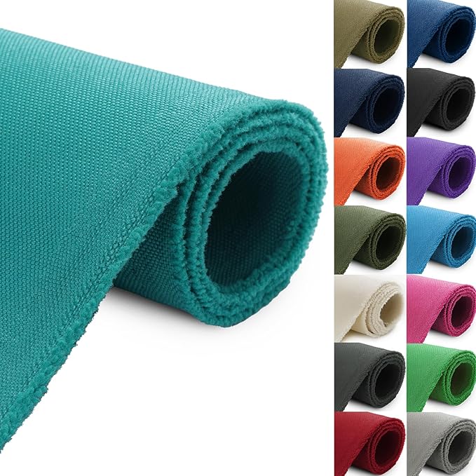 Thickened Waterproof Canvas Fabric by The Yard 1200D 58" W Outdoor Upholstery Material Heavy Duty Fabric Water Resistant Sewing Material for Chair Patio Cushion Purse Bag 3 Yard Teal