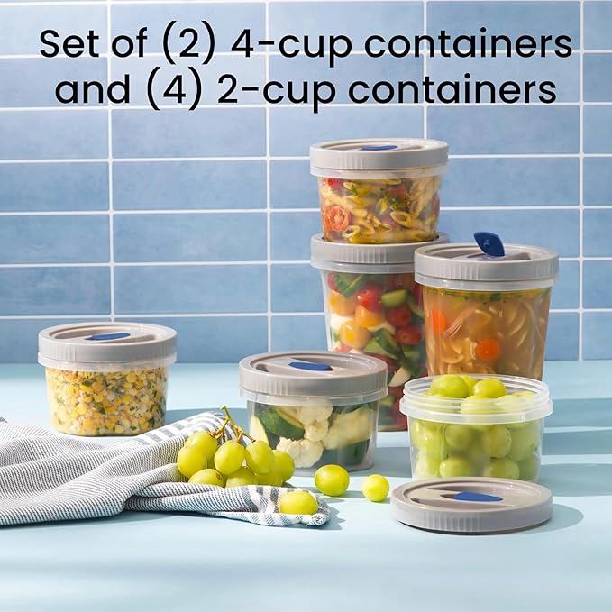 12-Piece BPA-Free Food Storage Container Set, Airtight Leakproof, Dishwasher & Refrigerator Safe, Stackable Reusable Boxes for Meal Prep & Kitchen Organization