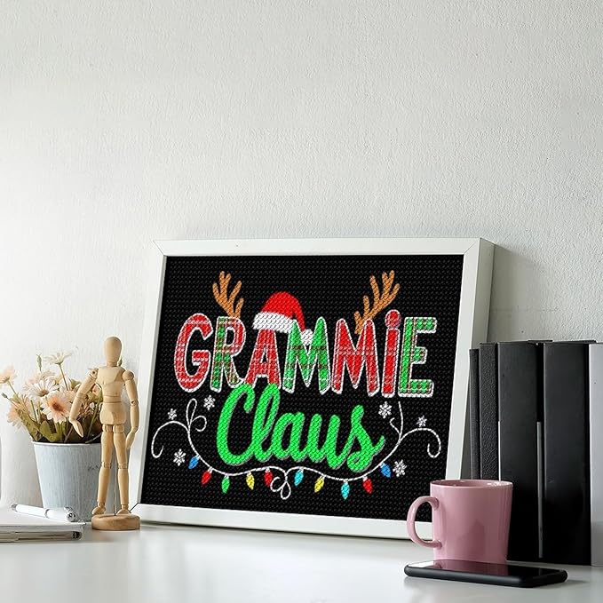 AIVKIEJK Diamond Painting Kits for Adults - Grammie Claus Grandma Christmas Xmas Painting DIY 5D Full Drill Diamond Dots Paintings with Diamonds Gem Art and Crafts Home Decor 12"x16"