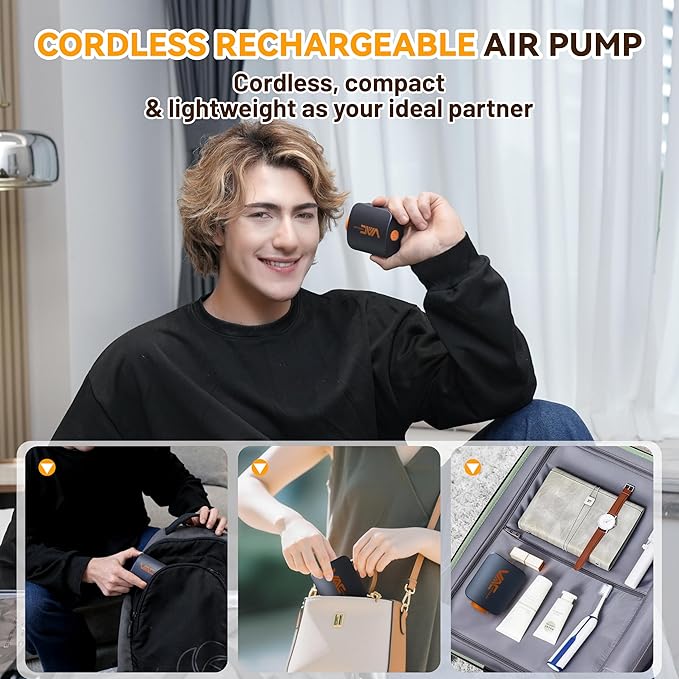 Travel Vacuum Bags for Clothing with Rechargeable Cordless Pump,Vacuum Storage Bags,12 Pack Vacuum Bags,Compression Packing for Clothes,Pillows,Comforters & Travel