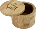 Totally Bamboo Salt Cellar Bamboo Storage Box with Magnetic Swivel Lid, 6 Ounce Capacity, Salt Engraved on Lid