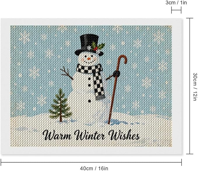 AIVKIEJK Diamond Painting Kits for Adults - Christmas Festive Winter Snowman Warm Winter Wishes Painting DIY 5D Full Drill Diamond Dots Paintings with Diamonds Gem Art and Crafts Home Decor 12"x16"