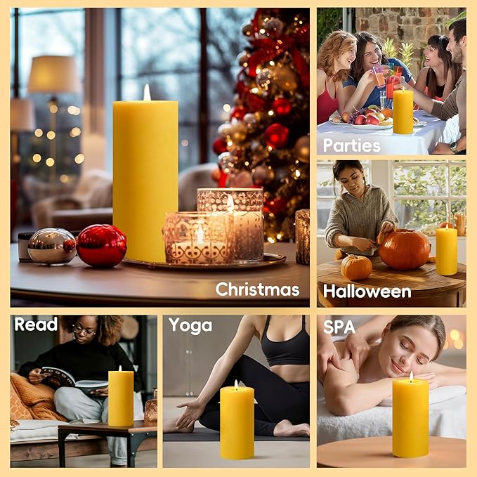 2.8x8in Beeswax Pillar Candles-1pcs,145H Long Burning,Emergency Beeswax Candles,Non Toxic Natural Bees Wax Candles for Home