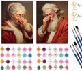 Paint by Number Kit for Adults & Kids, 2 Pack Christmas Mr. and Mrs. Santa Sneezing Scenes 16x20 Inch Unframed, DIY Acrylic Painting Kit with Brushes & Paints, Festive Humorous Home Art Decor