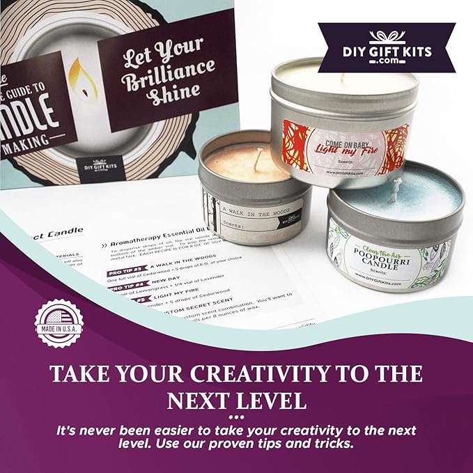DIY Gift Kits 49-Piece Soy Candle Making Kit | Makes 14 Candles | 3 Pure Essential Oils, Soy Wax, Pouring Pot & More | DIY Starter Kit | Scented Candles Making Supplies | Great Gift for Men & Women