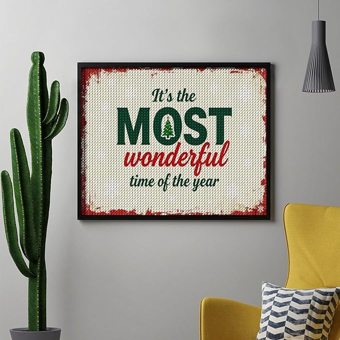 Diamond Painting Kits for Adults - Quote & Christmas Tree Humorous Most Wonderful Time of The Year Painting DIY 5D Full Drill Diamond Dots Paintings with Diamonds Gem Art And Crafts Home Decor 16"x20"