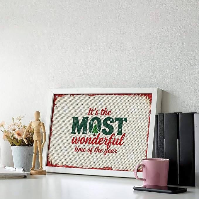 Diamond Painting Kits for Adults - Quote & Christmas Tree Humorous Most Wonderful Time of The Year Painting DIY 5D Full Drill Diamond Dots Paintings with Diamonds Gem Art And Crafts Home Decor 8"x12"