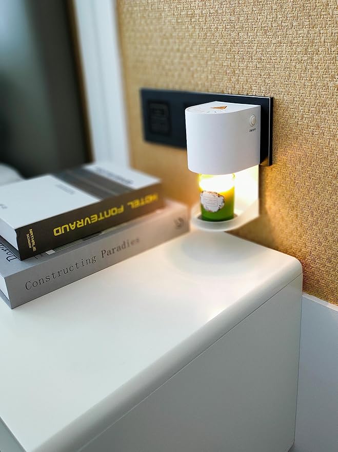 Mini Candle Warmer Lamp,Plug in Wax Melt Warmer for Bathroom Bedroom,Candle Lamp Warmer for Jar Candles,with Two 20 Watt Bulbs,Gifts for Women/Mom. (White)