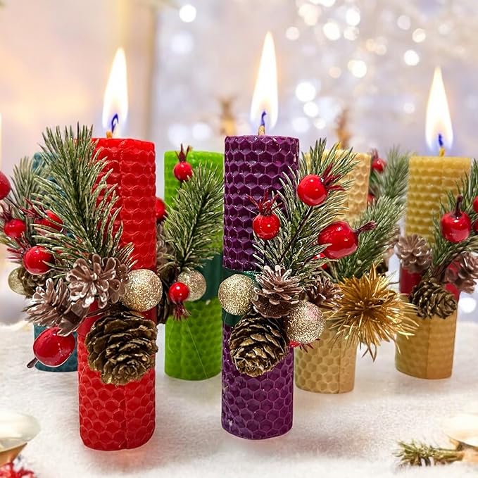 LDHHYH 24pcs 8 x 10 Inch Beeswax Sheets for Candle Making, 8 Colorful Beeswax Candle Making Kit for Adults, Honeycomb Sheet with Cotton Wick for DIY Craft Gift