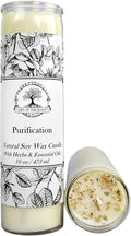 Purification 7 Day Soy Herbal & Scented Spell Candle | Negativity & Cleansing Rituals | Wiccan Pagan Conjure Hoodoo
