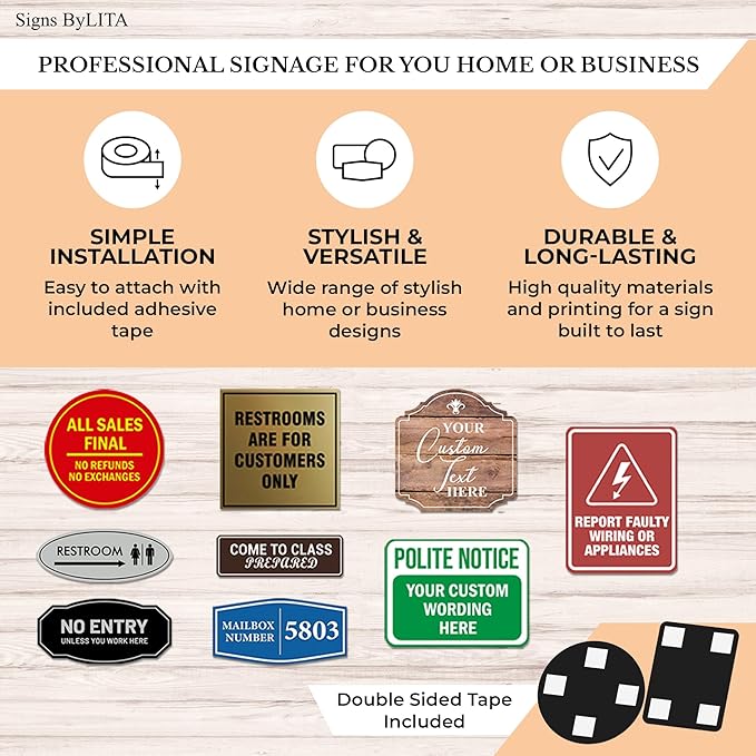 Signs ByLITA Fancy Storage Room Sign (Lt Gray) - Medium 2 Pack