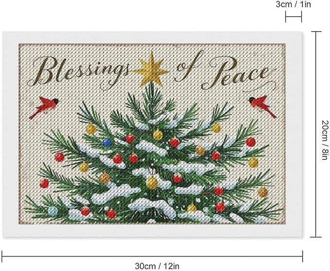 Diamond Painting Kits for Adults - Christmas Snowy Pine & Inspirational Blessings of Peace Painting DIY 5D Full Drill Diamond Dots Paintings with Diamonds Gem Art And Crafts Home Decor 8"x12"