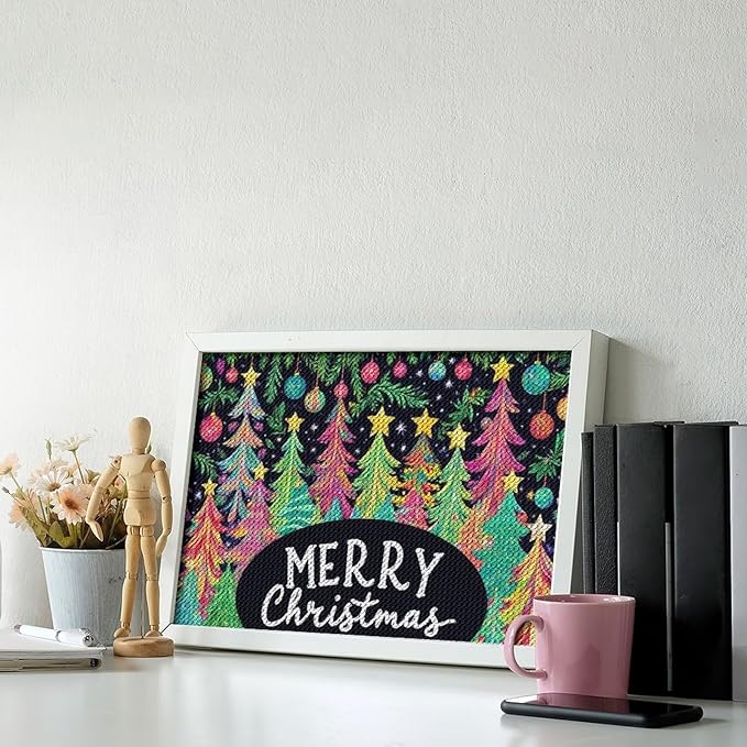AIVKIEJK Diamond Painting Kits for Adults - Colorful Christmas Tree Painting DIY 5D Full Drill Diamond Dots Paintings with Diamonds Gem Art and Crafts Home Decor 8"x12"