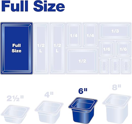 Carlisle FoodService Products 10402B03 High-Heat Full-Size Food Pan, 19.4 qt. Capacity, 20-3/4 x 12-3/4 x 6", Black (Case of 6)