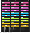 Godery Heavy Duty Storage Pocket Chart for Classroom and Office,Clear Storage Pocket Chart for Files Folder (30 POCKETS)