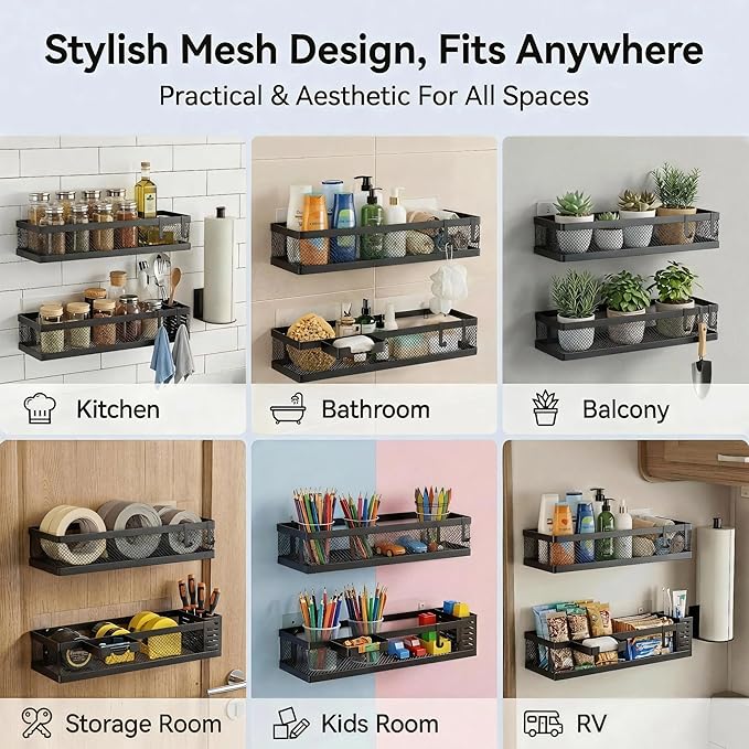 PUSDON Metal Wall Hanging Basket 2 Packs DIY Suitable for Multiple Scenes - Large Bronze Netting Suit