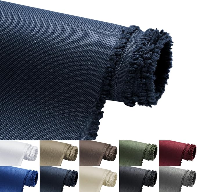 Waterproof Marine Canvas Fabric by The Yard 58"W 600D PVC Backing Water-Resistant Polyester Fabric Upholstery Material for Outdoor Indoor Marine Awning Tent Boat Furniture Cover DIY, 8 Yards Navy Blue