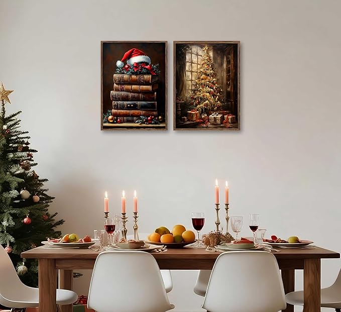 Paint by Number Kit for Adults & Kids, 2 Pack Christmas DIY Painting Kit, 16x20 Inch Canvas Each Unframed