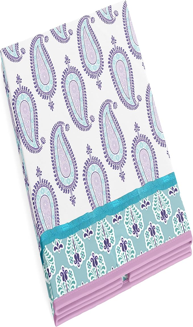 Bacati - Paisley Kids Storage (Collapsible Hamper 14 x 14 x 19 inches, Lilac/Purple/Aqua)