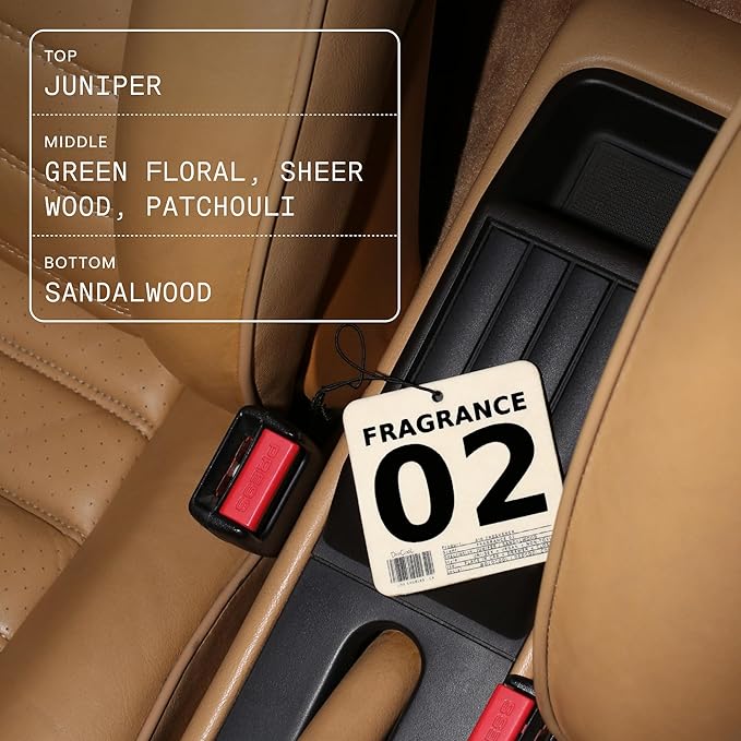 DedCool Air Freshener | Fragrance 02 | Hanging Odor Eliminator for Cars, Closets & Drawers | Juniper, Green Floral, Sheer Woods, Patchouli & Sandalwood | Long-Lasting, Non-Toxic