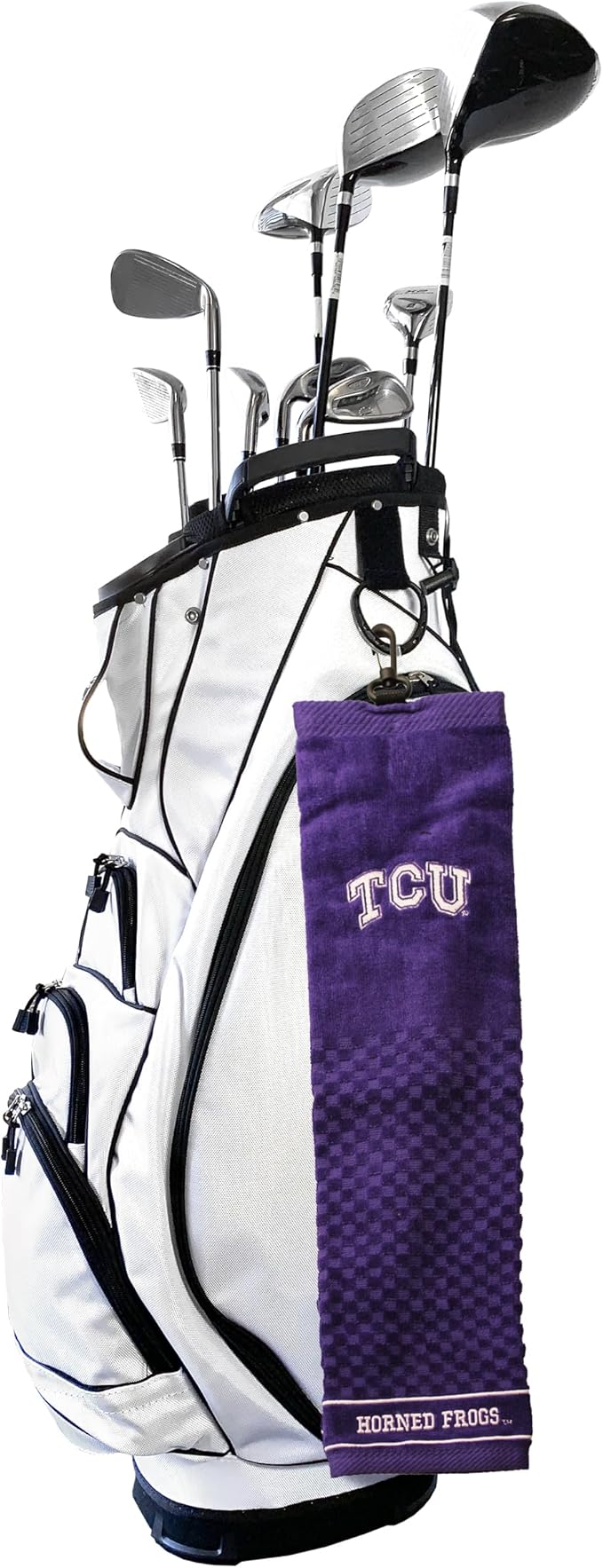 Team Golf NCAA TCU Horned Frogs Embroidered Golf Towel Embroidered Golf Towel, Checkered Scrubber Design, Embroidered Logo