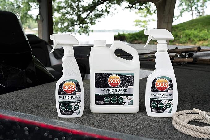 303 Products Marine Fabric Guard – Water Repellent & Stain Shielding Fabric Spray, Safe for All Outdoor Upholstery, Simple & Easy to Use, Protectant Spray for Boats, 1 Gallon