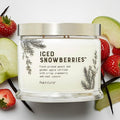 PartyLite Iced Snowberries Scented, Notes of Apple, Cassis, Cranberry, Peach, Strawberry, Berry, Vanilla & Musk,13.2oz 3-Wick Jar Candle, 45 Hour Burn Time, Luxurious Fragrance, Perfect for Gifting