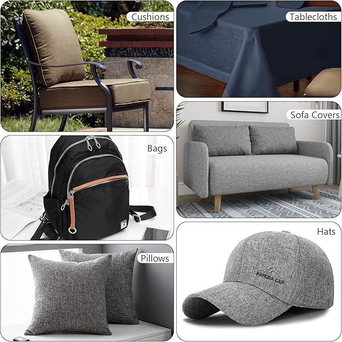 Waterproof Canvas Fabric by The Yard, 58inch 600D Upholstery Fabric Polyester Material Outdoor Water Resistant Material for Sewing Chair Patio Cushion Bag Sofa Seat Repair, 5 Yard Black