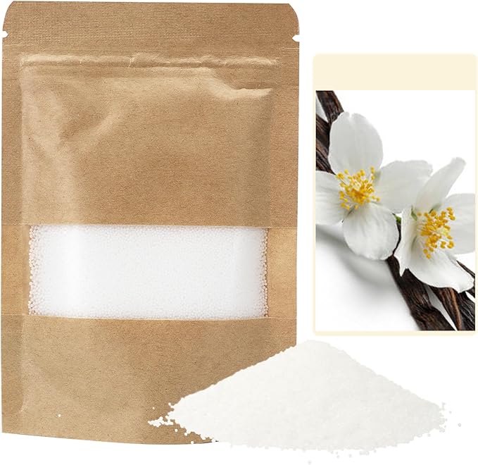 Monivi Scented Candle Sand with Wicks 3.53oz White Sand Candles Pearled Candle Sandwax Beads Mothers Day Gift 16 Burn Hours Refillable Candle Wax for Candle Making (Scented Vanilla)