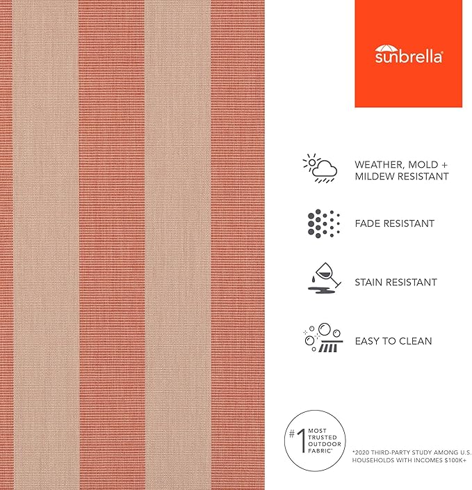 Sunbrella Outdoor Fabric by The Yard | Expressive Blush (Striped) | Official Sunbrella Seller | Indoor or Outdoor Upholstery Fabric for Chairs, Cushions, Drapery, Pillows, Furniture