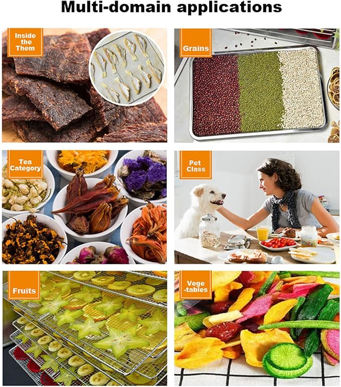 Stainless steel 30 Layer Food Dehydrator Fruit Vegetable Dry Machine Pet Food Dryer Food Dehydrator for Fruit Vegetable Herbs Dog Treats Meat Drying 110V 86℉-194℉ 2400W