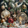 Christmas Ball Candle Diamond Art Painting Kits for Adults, Winter Diamond Painting Kits for Adults Beginners, 5D DIY Full Drill Diamond Dot Gem Art Kits for Adult, Home Wall Decor 13.8x13.8 Inch