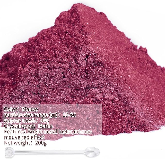 Mica Powder,200g/7.22oz Large Jar,Mauve Mica Powder Pigment for Epoxy Resin，Lip Gloss，Paint，Dye，Soap Making，Nail Polish,Candle Making,Bath Bombs