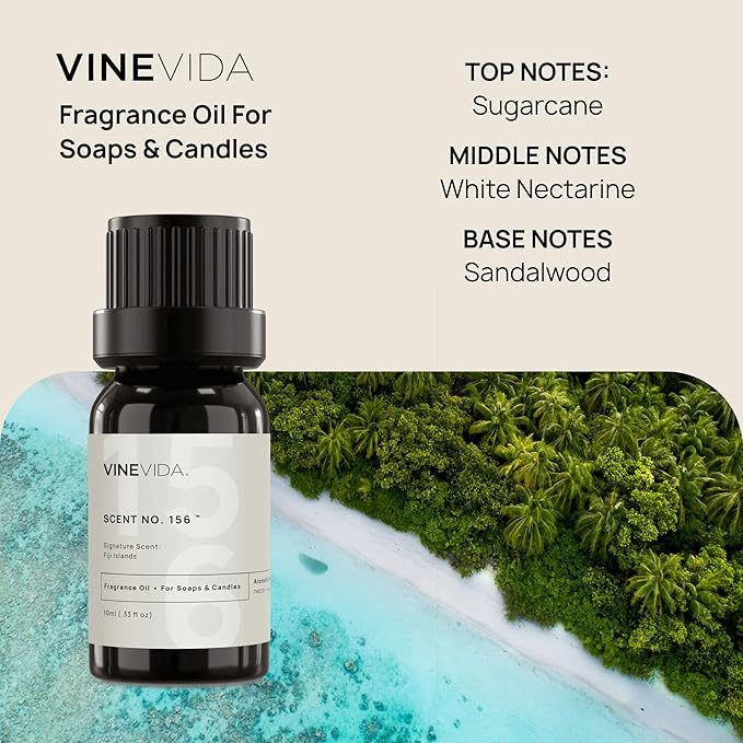 VINEVIDA [10 ml] Fiji Islands; Fragrance Oil for Candle Making and Soap Making - Premium Candle Scents for Soy Candles