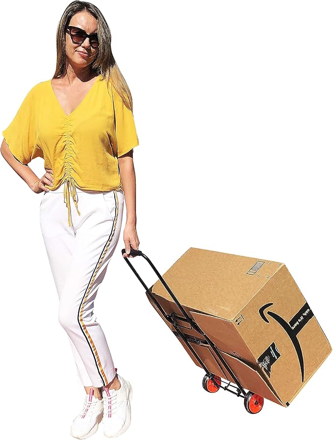 Folding Hand Truck 2 Wheels 40 Lb | Luggage Trolley Dolly Cart with Two-Wheels | Portable Fold-Up Dolly Cart - Collapsible | Lightweight and Foldable | Hand Carts Ultra Light | Mini Transport Carrier