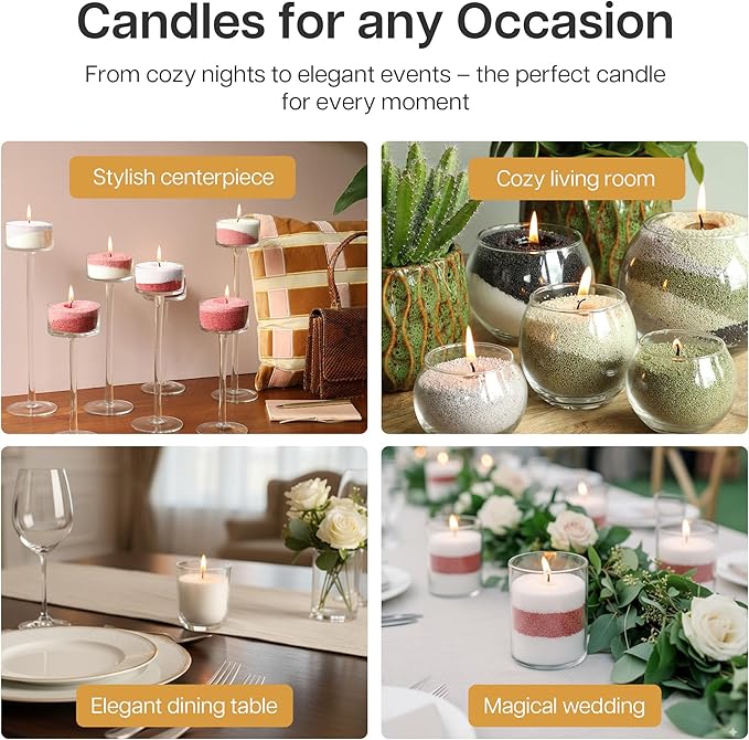 comforder Scented Candle Sand with Wicks, Pearled Candle, Wax Granules, 14oz Sand Wax Granules + 4 Wicks (White, Vanilla)