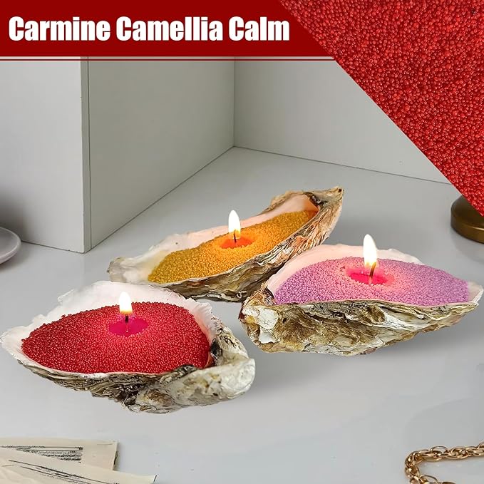 Scented Candle Sand with 30 Cotton Wicks–MANNYCOM Carmine Camellia Calm Scent 18oz(1.1lb) Powder Wax Refillable Candles Burns up to 110 Hours Perfect for Home Decorative DIY Candlemaking