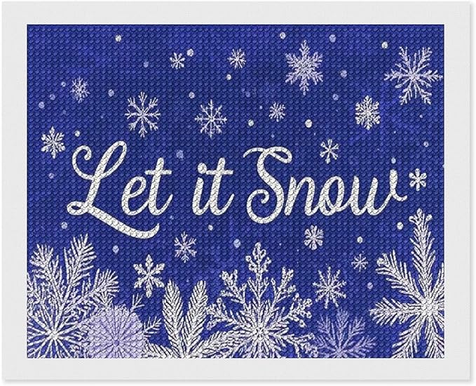 AIVKIEJK Diamond Painting Kits for Adults - Festive Snowflake Christmas Let It Snow Painting DIY 5D Full Drill Diamond Dots Paintings with Diamonds Gem Art and Crafts Home Decor 16"x20"
