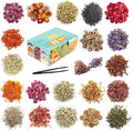 20 Bags Dried Flowers,100% Natural Dried Flowers Herbs Kit for Soap Making, DIY Candle Making,Bath - Include Rose Petals,Lavender,Don't Forget Me,Lilium,Jasmine,Rosebudsand More