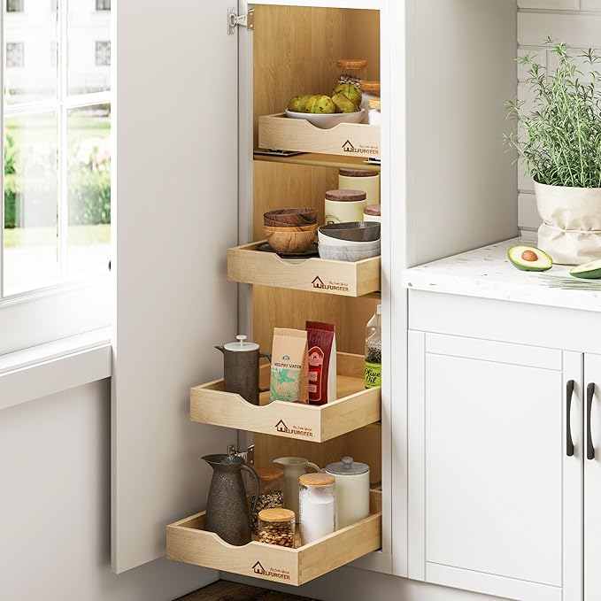 WelFurGeer Pull Out Drawers for Kitchen Cabinets, Pull Out Cabinet Organizer, Cabinet Organizers and Storage, Slide Out Cabinet Organizer, Drawer Organizer, Cabinet Drawer (32''W)