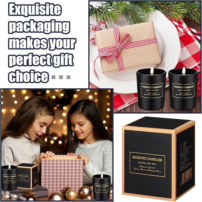 MTLEE 24 Pcs Candles for Home Scented Aromatherapy Jar Candle Gift for Women Bulk 8 Long Lasting Aromatherapy Jar Soy Wax Candle Gift for Christmas Birthday Employee(Classic Style,Fresh Scent)