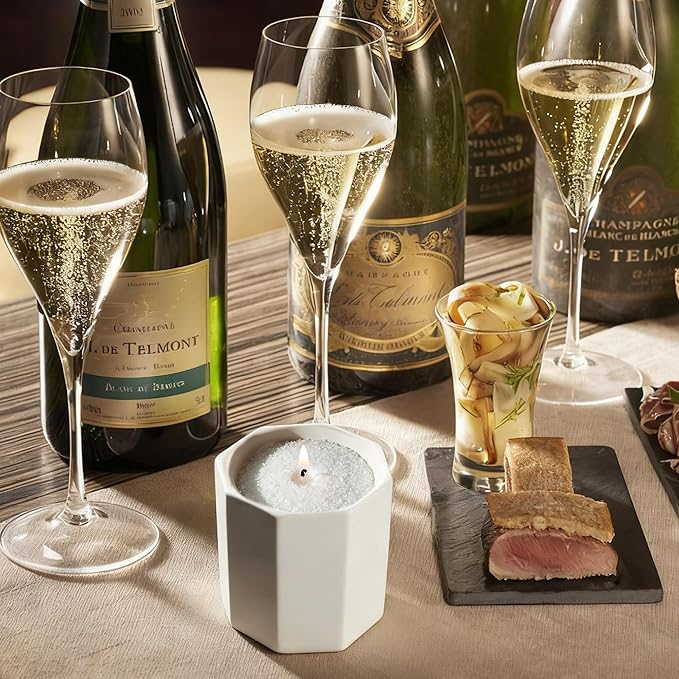 18oz(1.1lb) Pearled Candle with 30 Wicks -MANNYCOM Champagne Moon Scented Sand Wax Smokeless for Wedding Decor and Crafts - White