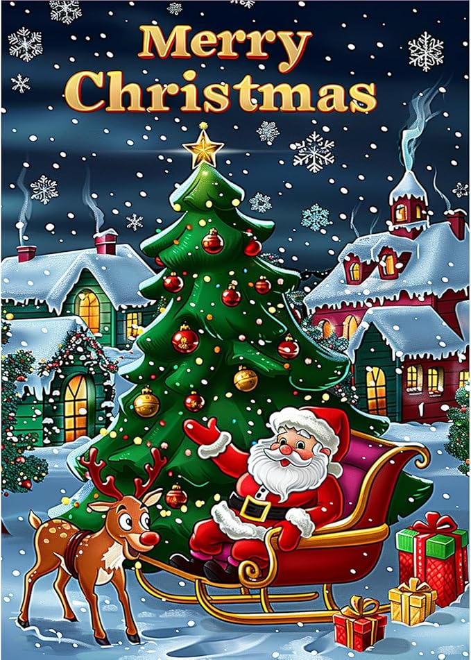 MOGTAA Christmas Diamond Art Kits for Adults, 5D Full Drill Santa Claus Diamond Painting Kits for Adults Beginner, DIY Round Diamond Dots for Adults, Gem Art for Home Wall Decor 12 X 16 Inch