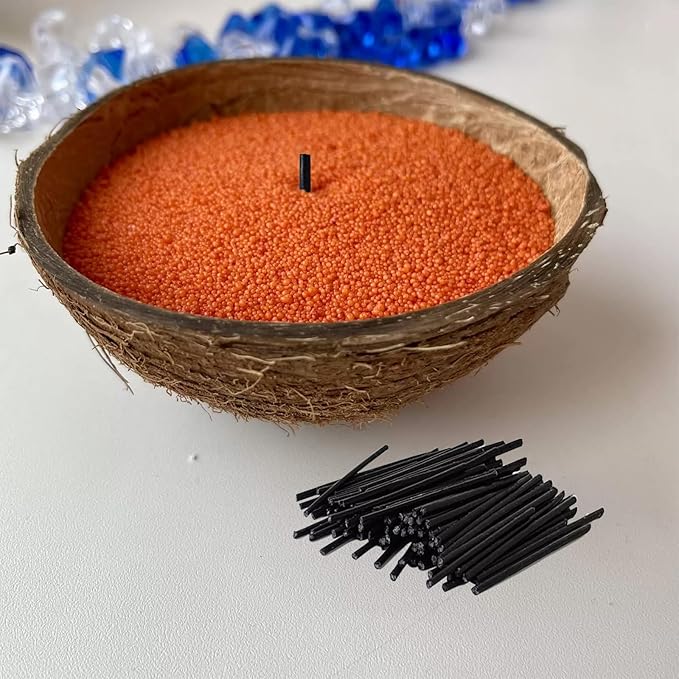 Pearled Candle Wick 2.2 Inch Black Cotton Wicks 400-Pack Premium Metal-Free & Lead-Free Candle Wicks for Candle Making