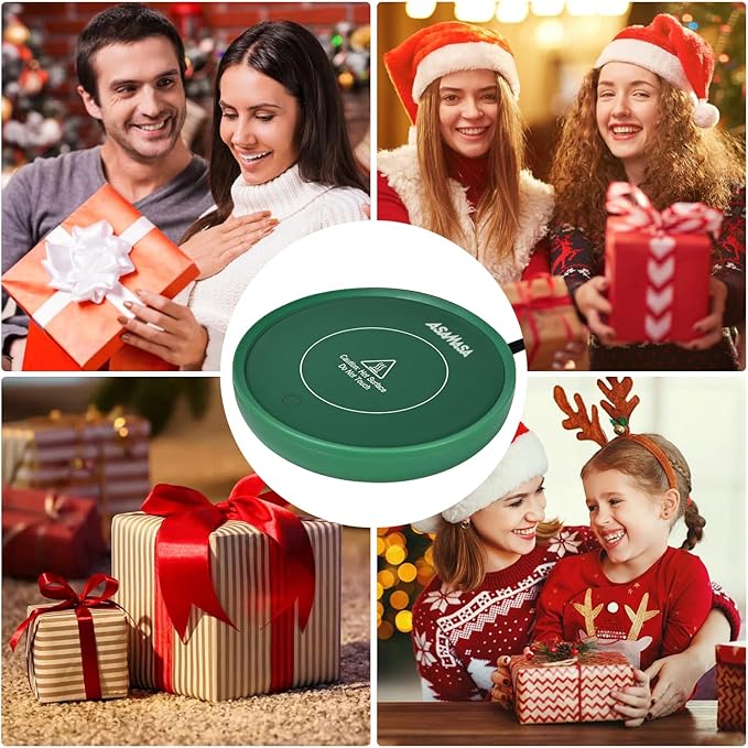 ASAMASA Smart Coffee mug Warmer, Candle Warmer，With Gravity Switch Auto Shut-On/Off, Keep the drink at a pleasant t temperature, Safely and evenly release the aroma Without a Flame, A thoughtful gift.
