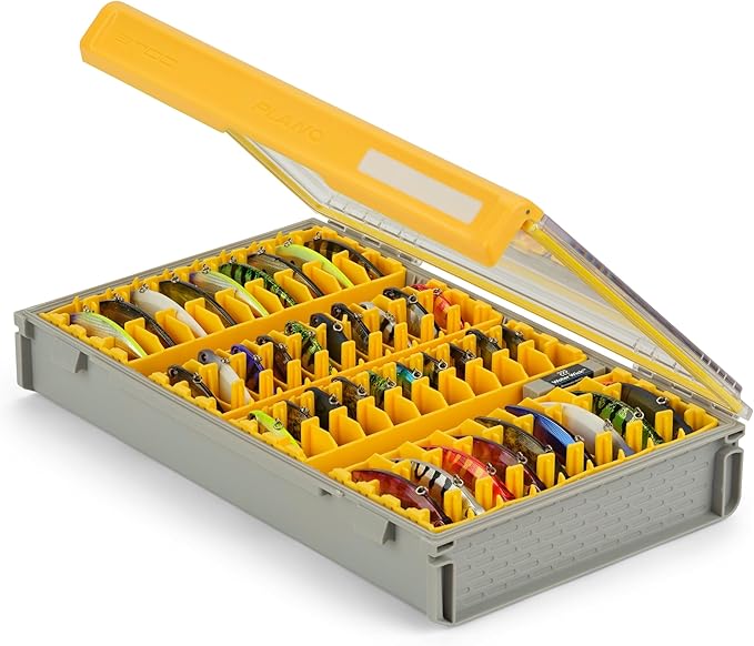 Plano Edge 3700 Lipless Box, Stores 40 Fishing Baits, with Rust-Preventive Rustrictor, Dri-Loc Watertight Seal, WaterWick, Transparent DuraView Lid, Stackable Storage for Crankbaits and More